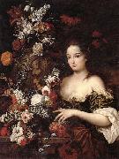 Gaspar Peeter Verbrugghen the younger A still life of various flowers with a young lady beside an urn china oil painting reproduction